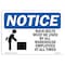 Signmission OSHA Notice Sign, NOTICE Back Belts Must Be Used, 7in X 5in Decal, 7" W, 5" H, Landscape OS-NS-D-57-L-15292 - alternate 1